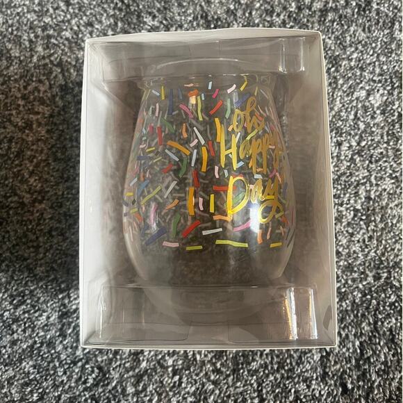 Slant Collections Oh Happy Day Jumbo Stemless Wine Glass 30 fl oz NIB- Gift - Picture 5 of 7